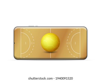 Smartphone handball on a white background. Vector illustration.