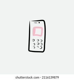 Smartphone handcrafts drawing vector illustration