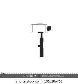smartphone with handheld stabilizer camera icon photography symbol logo template