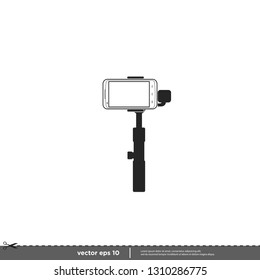 smartphone with handheld stabilizer camera icon photography symbol logo template