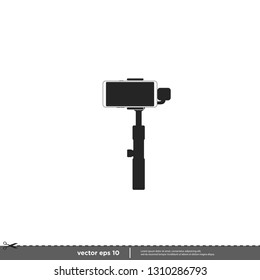 smartphone with handheld stabilizer camera icon photography symbol logo template