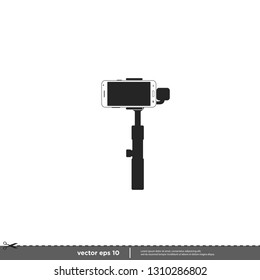 smartphone with handheld stabilizer camera icon photography symbol logo template