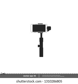 smartphone with handheld stabilizer camera icon photography symbol logo template
