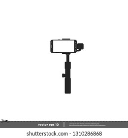 smartphone with handheld stabilizer camera icon photography symbol logo template