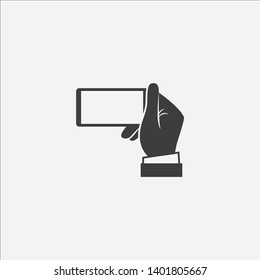 Smartphone in hands vector icon