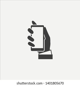 Smartphone in hands vector icon