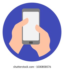 Smartphone in the hands. Vector illustration