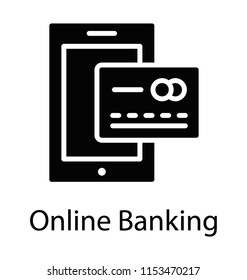 
A smartphone having debit/credit card inside characterizing online banking 
