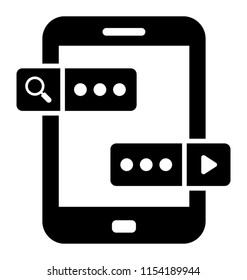 
A smartphone having open windows and tools over it, mobile web design 
