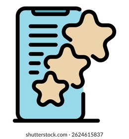 Smartphone headhunter icon. Outline smartphone headhunter vector icon color flat isolated