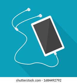 Smartphone With Headphones -vector Illustration