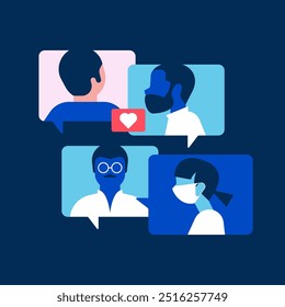 Smartphone health care. Customers are seeing doctors on mobile. minimal vector illustration.