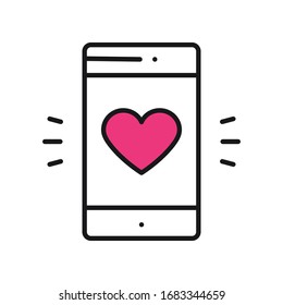 Smartphone With Heart Emoji Message On Screen. Love Confession. Love, Relationship, Holiday, Romantic, Messaging, Mobile Phone, Sms, Message Theme