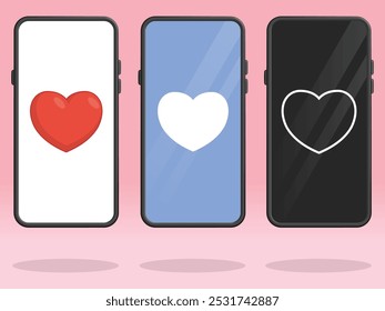 Smartphone coração amor amor namoro símbolo