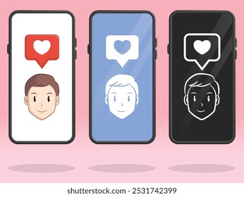 Smartphone Coração Amor Bolha Homem Namorado