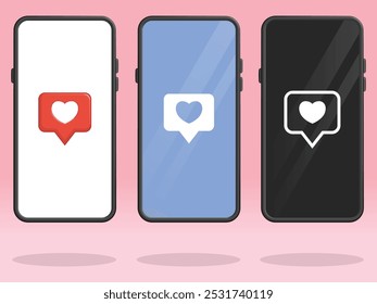 Smartphone Heart Love Interacción con las redes sociales