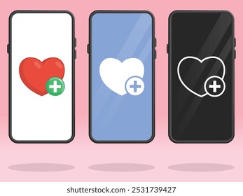 Smartphone Heart Plus Game Asset Salud