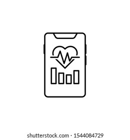 Smartphone heart rate icon. Element of smartphone icon
