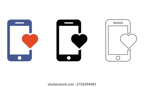 A smartphone with a heart represents mobile interaction and user engagement in a digital world.