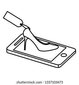 smartphone with heel shoe ecommerce