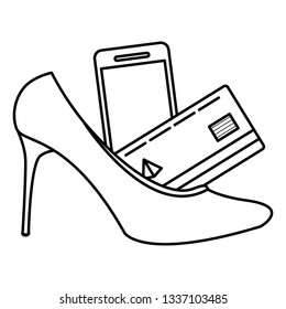 smartphone with heel shoe ecommerce