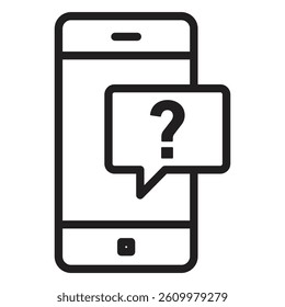 Smartphone Help and Support icon Line Art Logo set