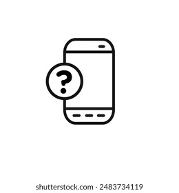 Smartphone Help and Support icon outline collection in black