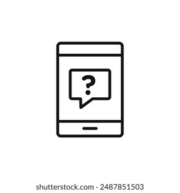 Smartphone Help and Support logo sign vector outline