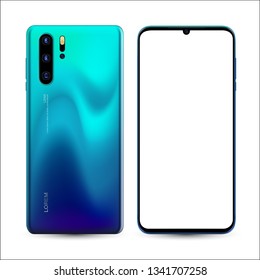 Smartphone hight resolution mockup vector realistic illustration for technology application and advertising element.