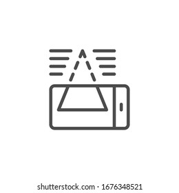Smartphone hologram projector line outline icon