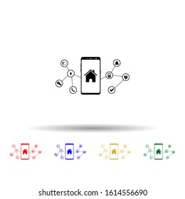 Smartphone, home applications multi color style icon. Simple glyph, flat vector of mobile concept icons for ui and ux, website or mobile application