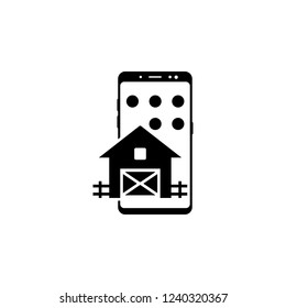 smartphone, home, password vector icon for websites and mobile minimalistic flat design