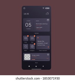 smartphone home screen abstract vector design illustration