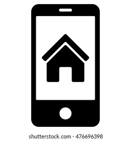 Smartphone Homepage icon. Vector style is flat iconic symbol, black color, white background.