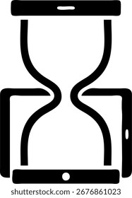 Um smartphone com um gráfico de ampulheta dentro, simbolizando a gestão do tempo.