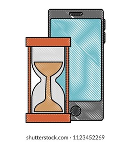 smartphone with hourglass icon
