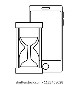 smartphone with hourglass icon