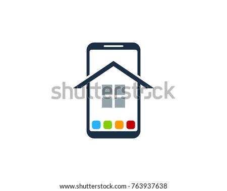 Smartphone House Home Icon Logo Design Element