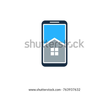 Smartphone House Icon Logo Design Element