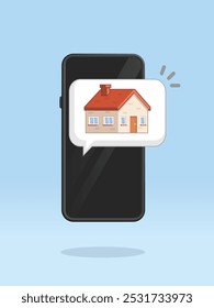 Smartphone House Push Notification Property Listings