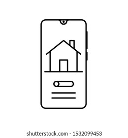 Smartphone House Smart Home Icon. Simple Line, Outline Vector Of Smartphone Icons For Ui And Ux, Website Or Mobile Application