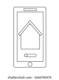 Smartphone house smart home icon. Simple line, outline vector of smartphone icons for ui and ux, website or mobile application