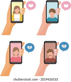smartphone and human like dislike vector illustration