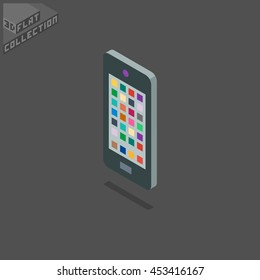 Smartphone Icon. 3D Isometric Low Poly Flat Design. Vector illustration.