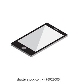 Smartphone Icon. 3D Isometric Low Poly Flat Design. Vector illustration.