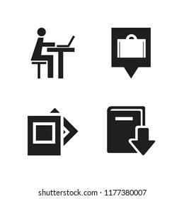 smartphone icon. 4 smartphone vector icons set. hotel location, picture and download book icons for web and design about smartphone theme