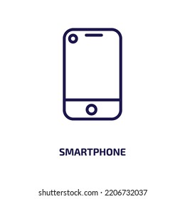 smartphone icon from artificial intellegence and future technology collection. Thin linear smartphone, cell, smart outline icon isolated on white background. Line vector smartphone sign, symbol for 