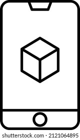 Icono de Smartphone, Signo de realidad aumentada y símbolos.
