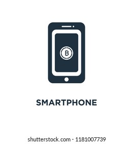 Smartphone icon. Black filled vector illustration. Smartphone symbol on white background. Can be used in web and mobile.