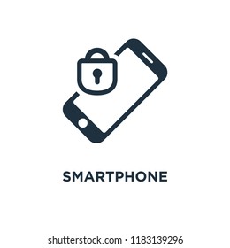 Smartphone icon. Black filled vector illustration. Smartphone symbol on white background. Can be used in web and mobile.